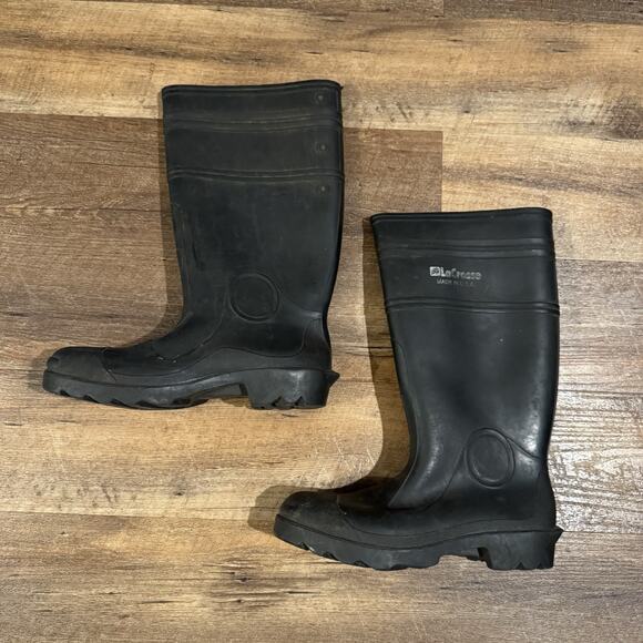 LaCrosse Black Rubber Boots Mens Black Rubber Boots Monarch Made In USA Size 8 - Picture 5 of 8